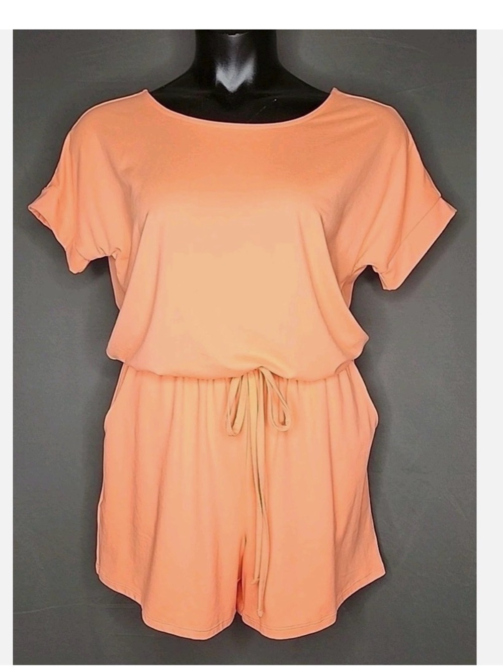 Zenana Outfitters Peach Short Romper- medium